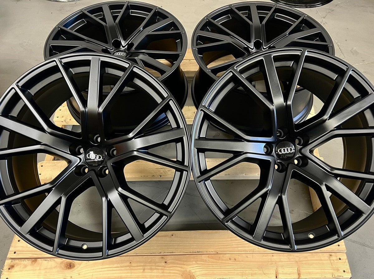 22” AUDI SPORT SQ8 Q8 Q7 BLACK WHEELS RIMS ORIGINAL AUTHENTIC STOCK FACTORY OEM