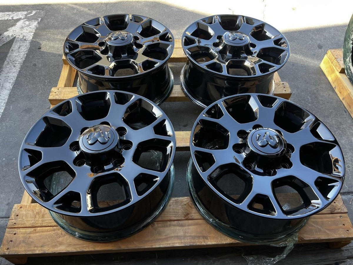 18″ OEM DODGE RAM 2500 3500 BLACK WHEELS RIMS FACTORY STOCK ORIGINAL